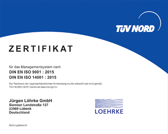 ISO 9001/14001 seit 2013 | TÜV NORD
